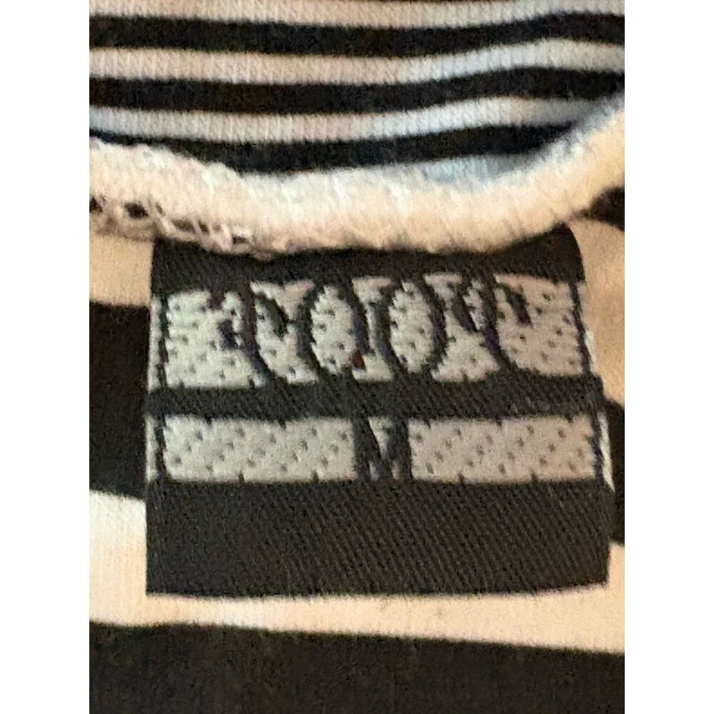 Poof Womens Black White Striped Mini Skirt Waist Detail Size Medium